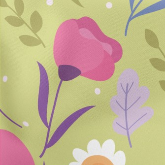 Lively And Healthy Flowers Lightweight Cotton Poplin