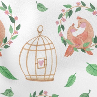 Love Bird Couple Lightweight Cotton Poplin