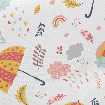 Cute Rainbow Rain Midweight Cotton Poplin