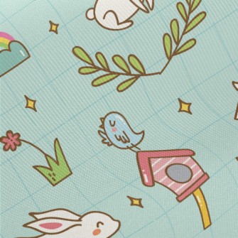Happy Playing Bunny Midweight Cotton Poplin