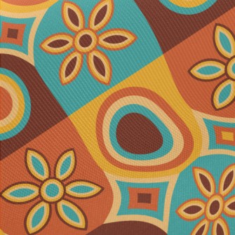 Flower Shaped Oval Square Midweight Cotton Poplin