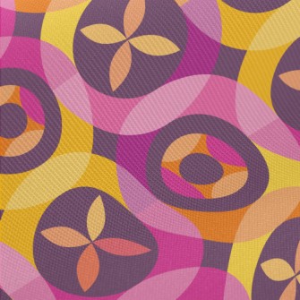 Circle Flower Shape Combinatio Midweight Cotton Poplin