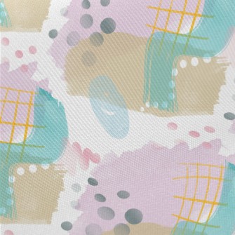 Abstract Line Dot Painting Midweight Cotton Poplin