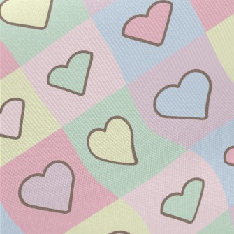 Pink Colored Hearts Midweight Cotton Poplin