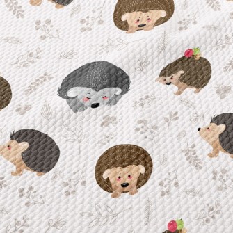 Hedgehog Looking For Food Birdseye Piqué