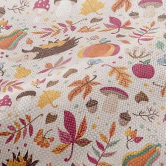 Hedgehog Who Loves Fruits And  Performance Linen
