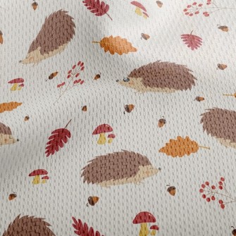 Hedgehog Foraging In Autumn Athletic Mesh Flat Back