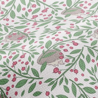 Hedgehog Eating Berries Performance Linen