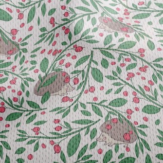 Hedgehog Eating Berries Athletic Mesh Flat Back