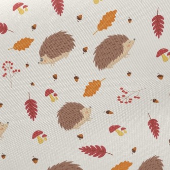 Hedgehog Foraging In Autumn Twill