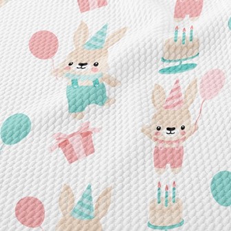 Balloon Bunny Celebrates Birth Birdseye Piqué