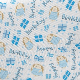 Happy Birthday Hedgehog Twill
