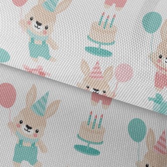 Balloon Bunny Celebrates Birth Waterproof Oxford