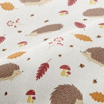 Hedgehog Foraging In Autumn Performance Linen