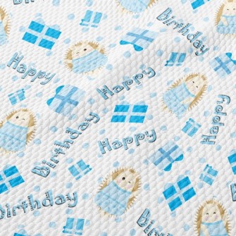 Happy Birthday Hedgehog Birdseye Piqué