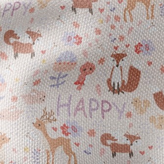 Happy Forest Animals Waterproof Canvas