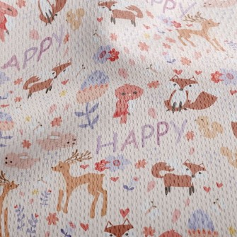 Happy Forest Animals Athletic Mesh Flat Back