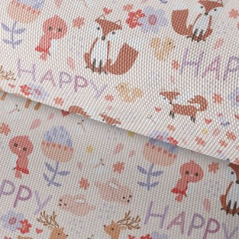 Happy Forest Animals Waterproof Oxford
