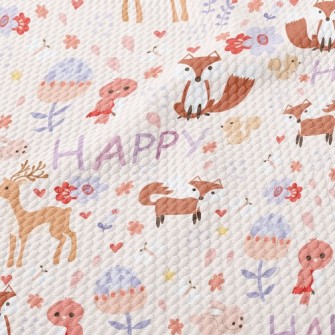 Happy Forest Animals Birdseye Piqué