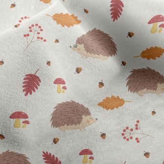 Hedgehog Foraging In Autumn Micro Fleece