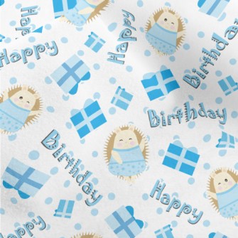 Happy Birthday Hedgehog Micro Fleece