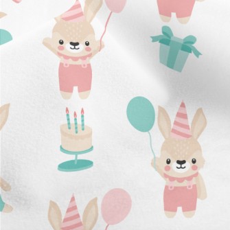 Balloon Bunny Celebrates Birth Micro Fleece
