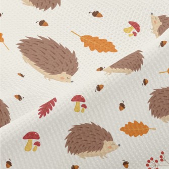 Hedgehog Foraging In Autumn Piqué