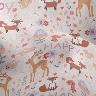 Happy Forest Animals Lightweight Performance Linen