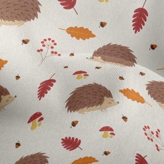 Hedgehog Foraging In Autumn Lightweight Performance Linen