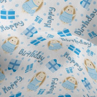 Happy Birthday Hedgehog Lightweight Performance Linen