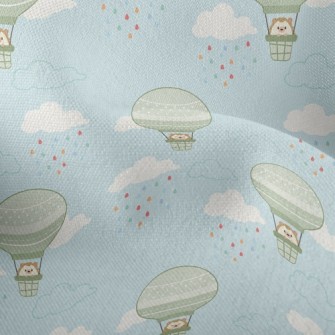 Hedgehog Riding A Hot Air Ball Lightweight Performance Linen