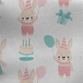 Balloon Bunny Celebrates Birth Jersey Backed Fleece