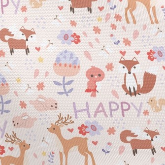 Happy Forest Animals Pongee