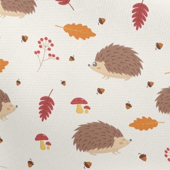 Hedgehog Foraging In Autumn Pongee