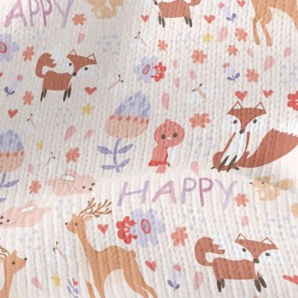 Happy Forest Animals Stretch Jersey