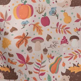 Hedgehog Who Loves Fruits And  Lightweight Cotton Poplin