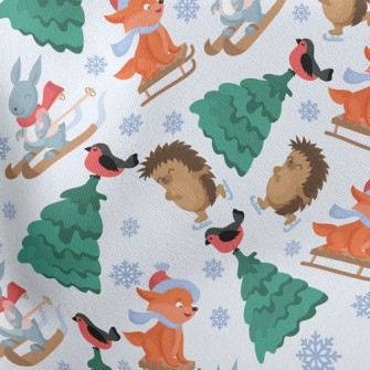 Skating Hedgehog And Skiing Ra Lightweight Cotton Poplin