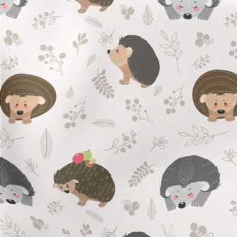 Hedgehog Looking For Food Lightweight Cotton Poplin