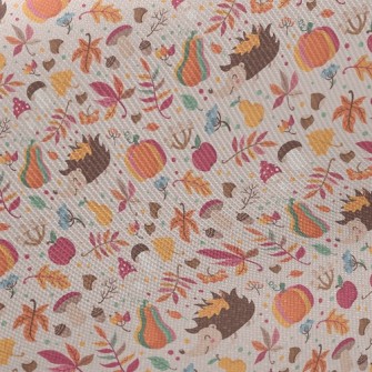 Hedgehog Who Loves Fruits And  Midweight Cotton Poplin