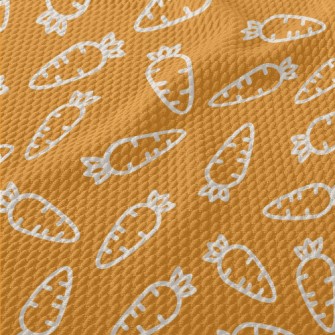 Cartoon Carrot Birdseye Piqué