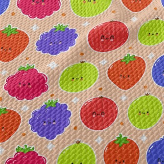 Fun And Cute Fruits Birdseye Piqué