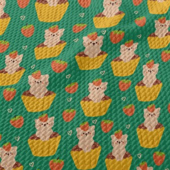 Cat Cup Cake Birdseye Piqué