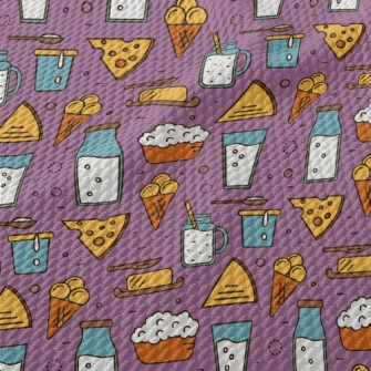 Cartoon Dairy Products Birdseye Piqué
