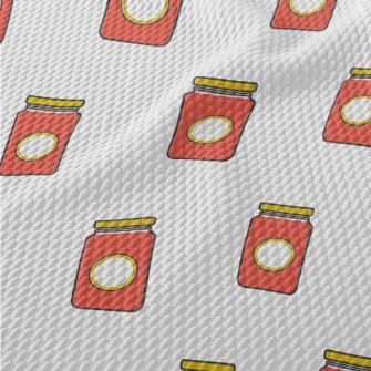 Cartoon Strawberry Jam Birdseye Piqué