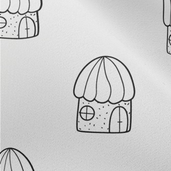Hand Drawn Fairy Tale Houses Chiffon