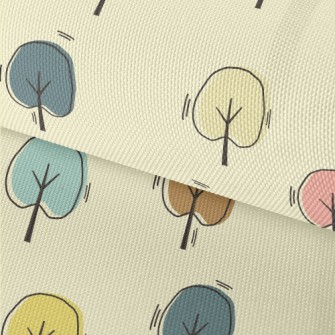 Hand Drawn Colorful Tree Waterproof Oxford