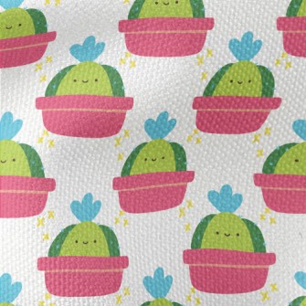 Cute Smiling Cactus Waterproof Canvas