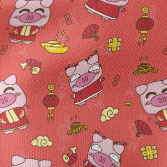 Happy New Year Piggy Waterproof Canvas
