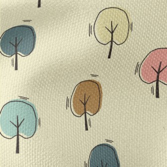 Hand Drawn Colorful Tree Waterproof Canvas
