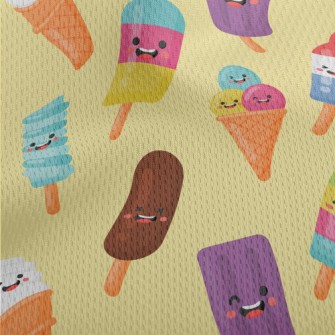 Happy Cartoon Popsicle Athletic Mesh Flat Back